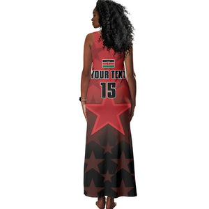 Custom Kenya Football Tank Maxi Dress Harambee Harambee Stars - Red Jersey - African Pride