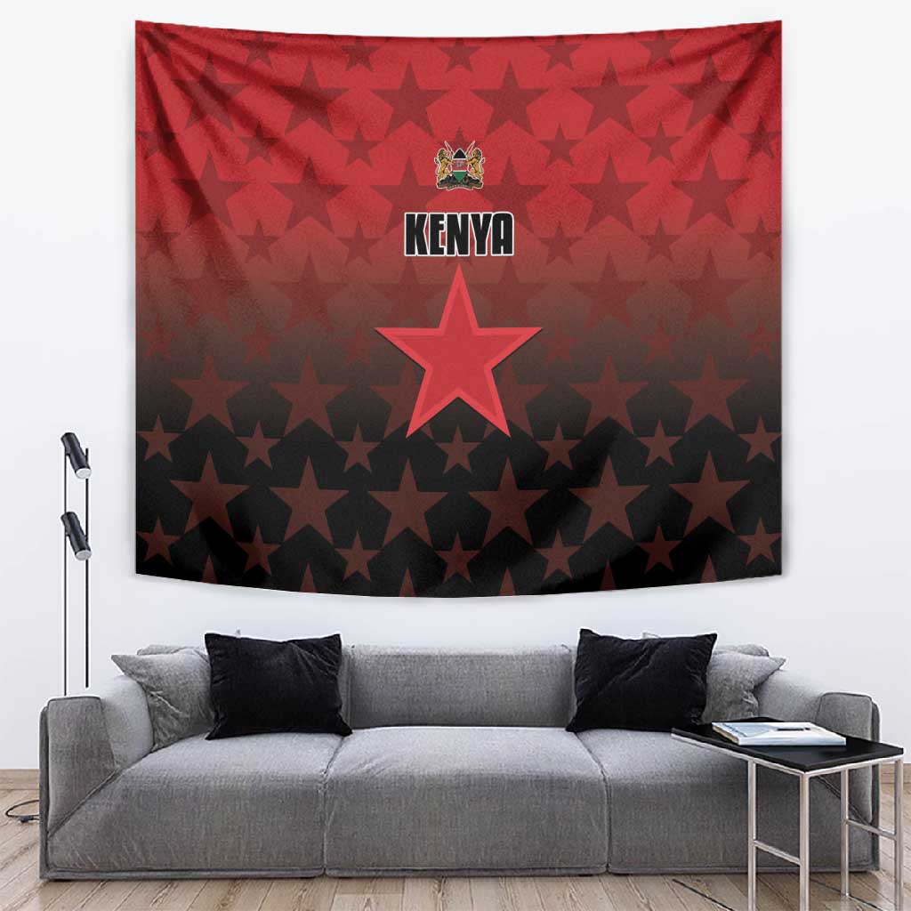 Kenya Football Tapestry Harambee Harambee Stars - Red Jersey - African Pride