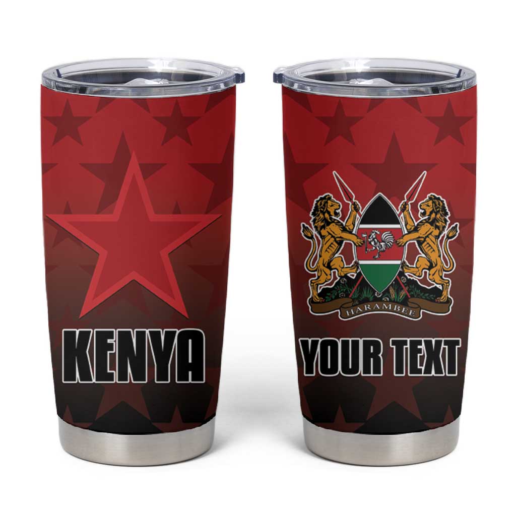 Custom Kenya Football Tumbler Cup Harambee Harambee Stars - Red Jersey - African Pride