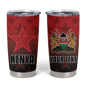 Custom Kenya Football Tumbler Cup Harambee Harambee Stars - Red Jersey - African Pride