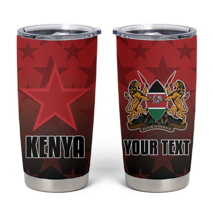 Custom Kenya Football Tumbler Cup Harambee Harambee Stars - Red Jersey - African Pride
