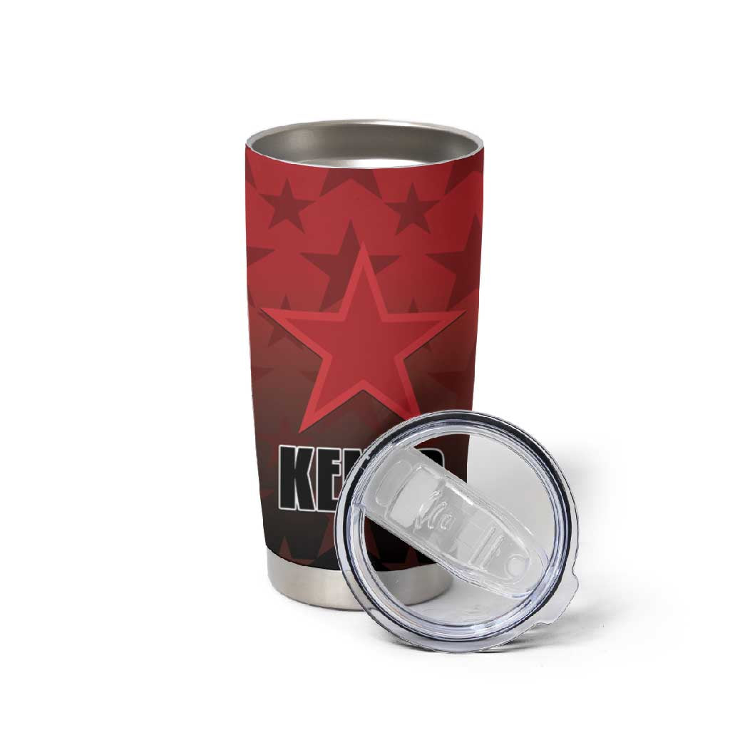 Custom Kenya Football Tumbler Cup Harambee Harambee Stars - Red Jersey - African Pride