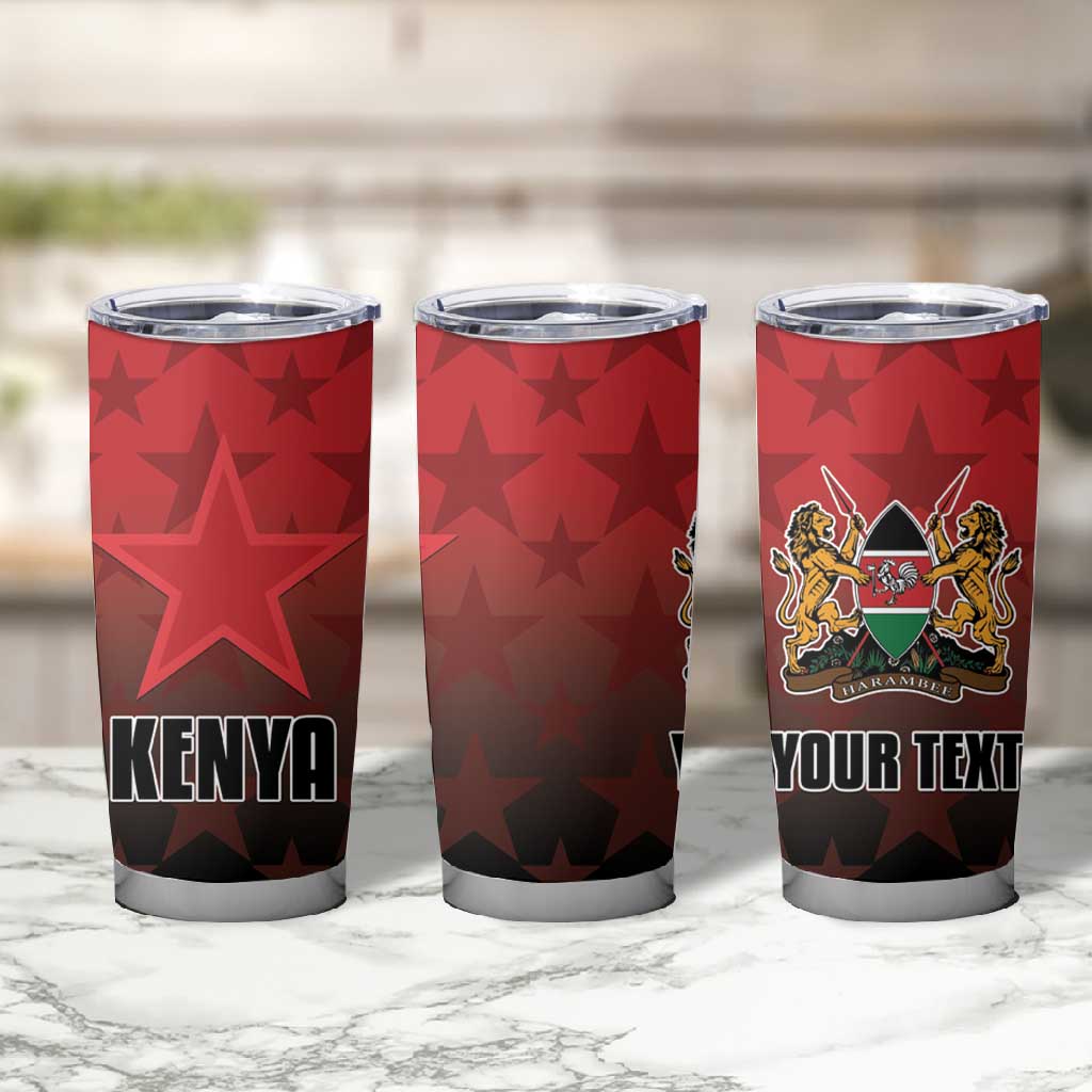 Custom Kenya Football Tumbler Cup Harambee Harambee Stars - Red Jersey - African Pride