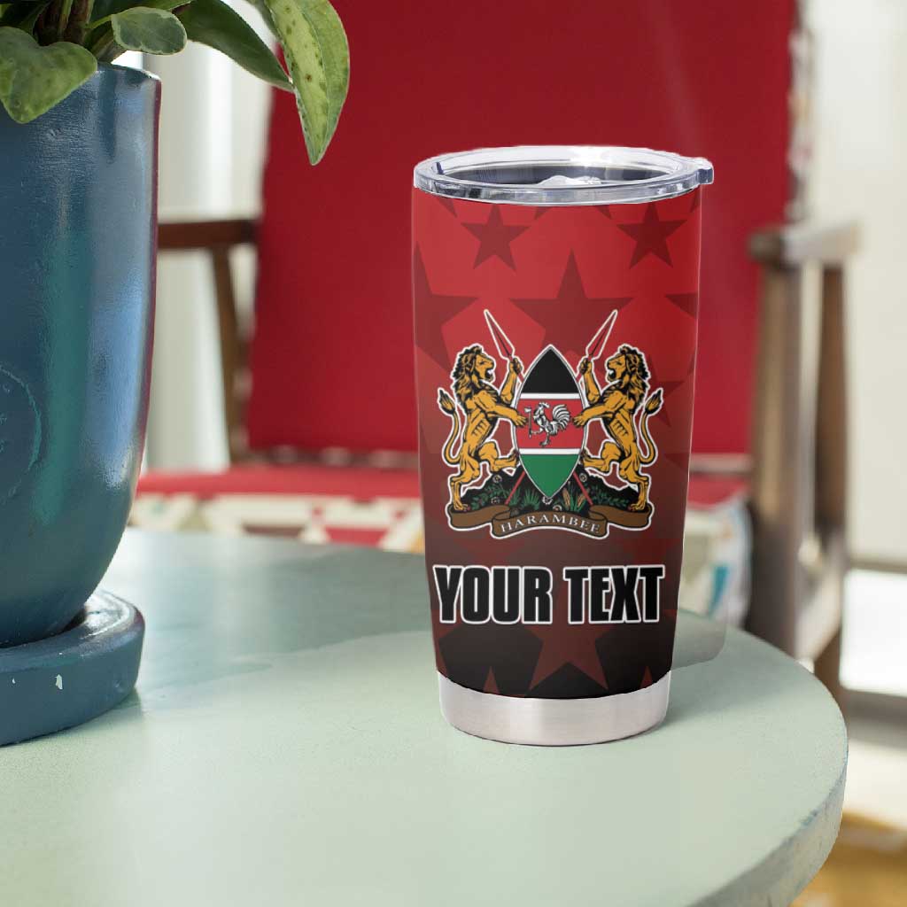 Custom Kenya Football Tumbler Cup Harambee Harambee Stars - Red Jersey - African Pride