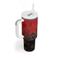 Custom Kenya Football Tumbler With Handle Harambee Harambee Stars - Red Jersey - African Pride