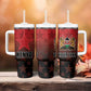 Custom Kenya Football Tumbler With Handle Harambee Harambee Stars - Red Jersey - African Pride