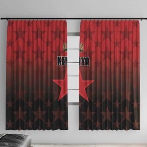 Kenya Football Window Curtain Harambee Harambee Stars - Red Jersey - African Pride