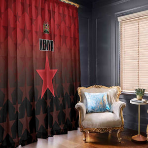 Kenya Football Window Curtain Harambee Harambee Stars - Red Jersey - African Pride