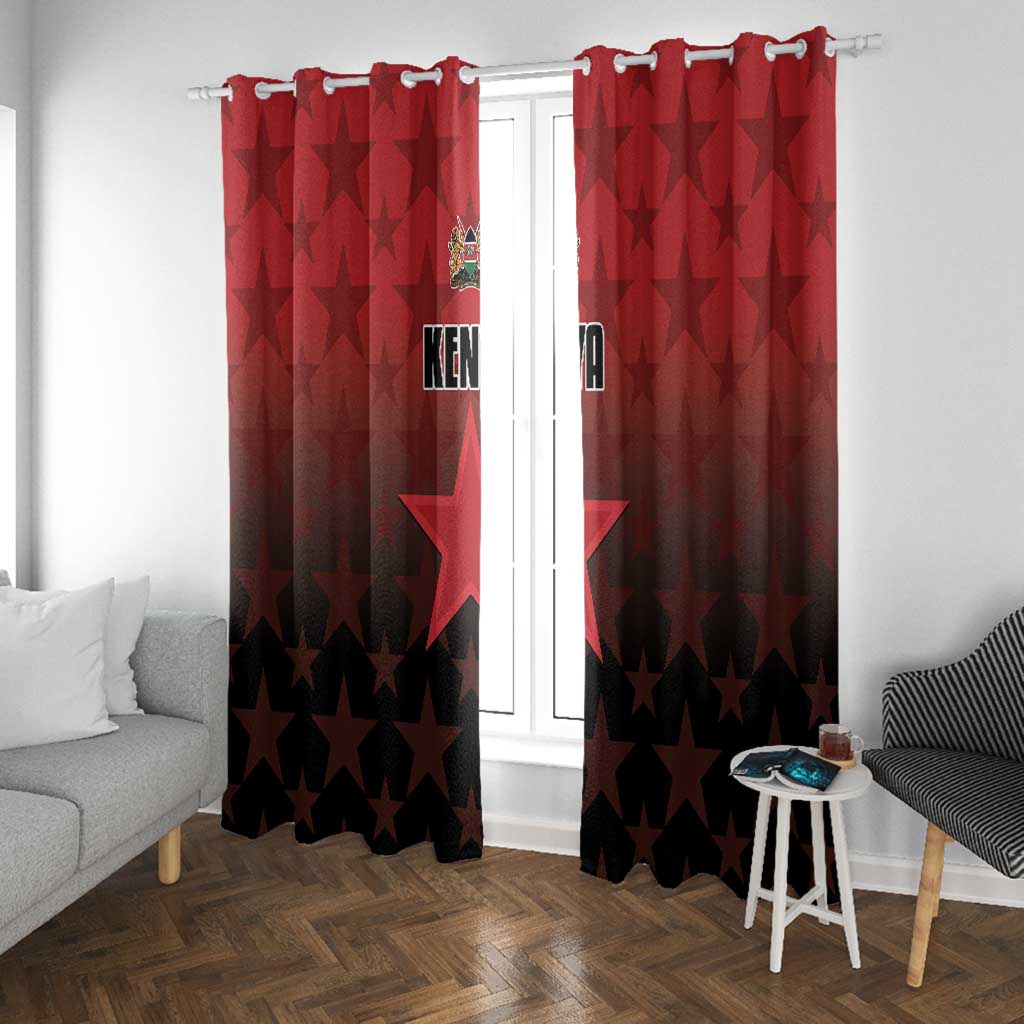 Kenya Football Window Curtain Harambee Harambee Stars - Red Jersey - African Pride