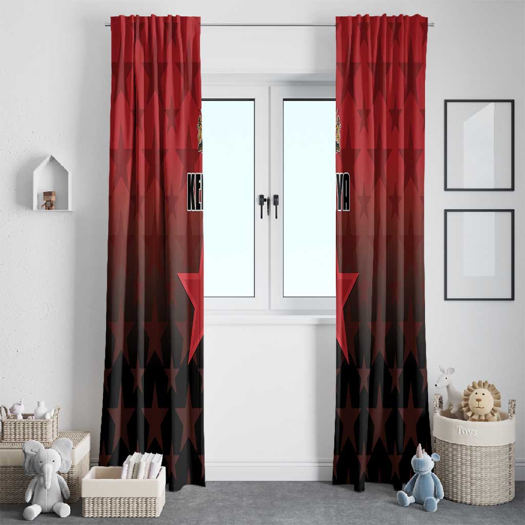 Kenya Football Window Curtain Harambee Harambee Stars - Red Jersey - African Pride