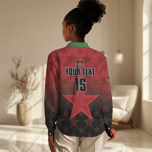 Custom Kenya Football Women Casual Shirt Harambee Harambee Stars - Red Jersey - African Pride