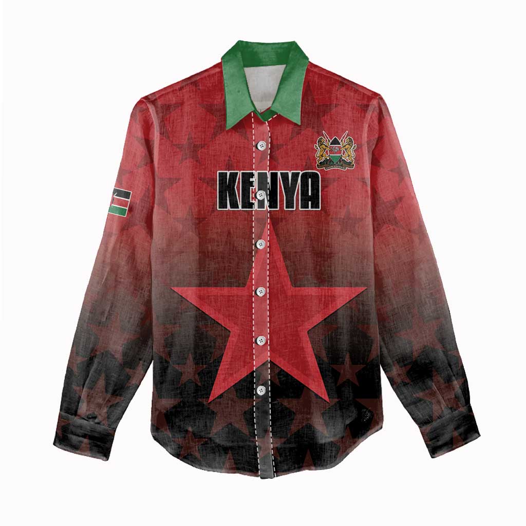 Custom Kenya Football Women Casual Shirt Harambee Harambee Stars - Red Jersey - African Pride