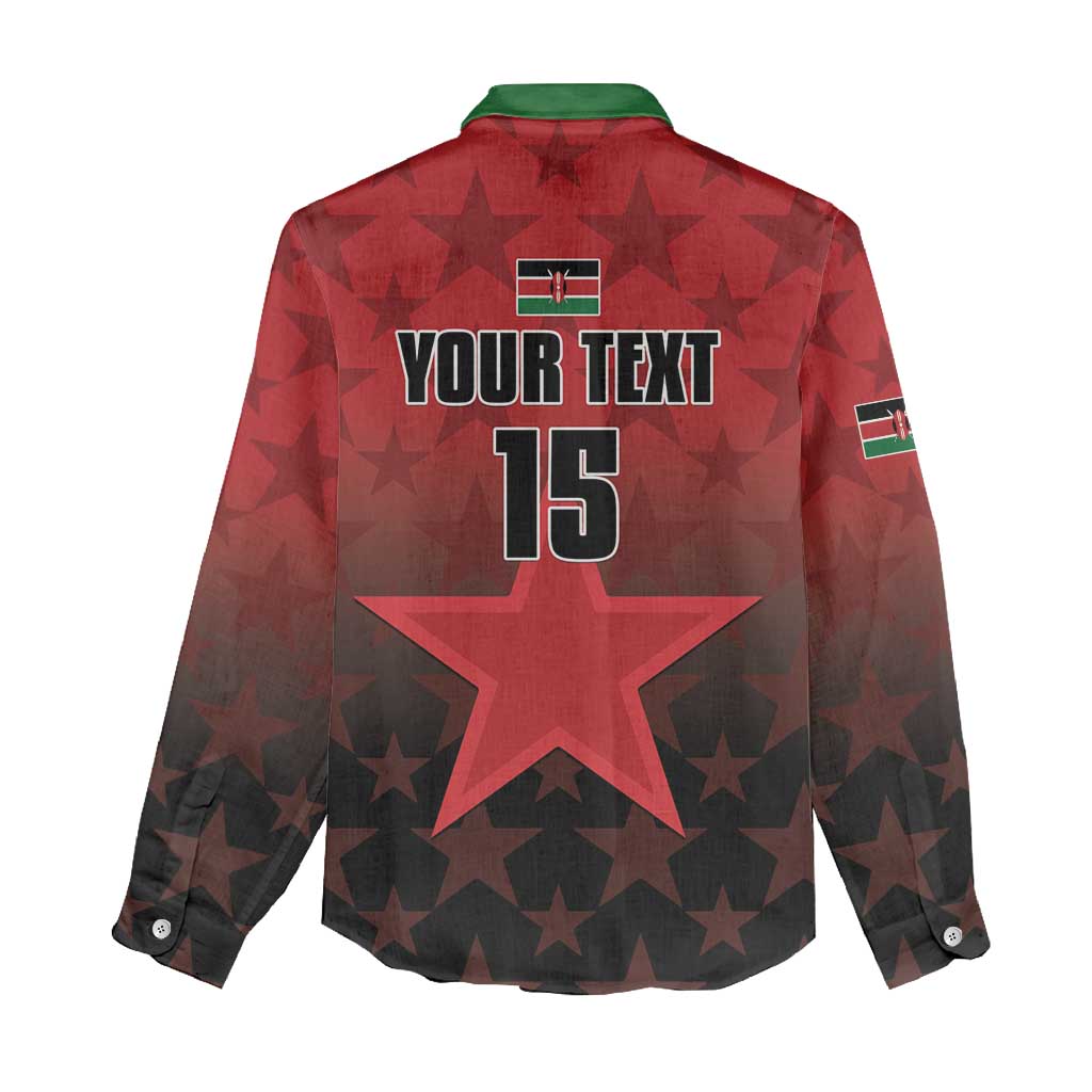 Custom Kenya Football Women Casual Shirt Harambee Harambee Stars - Red Jersey - African Pride