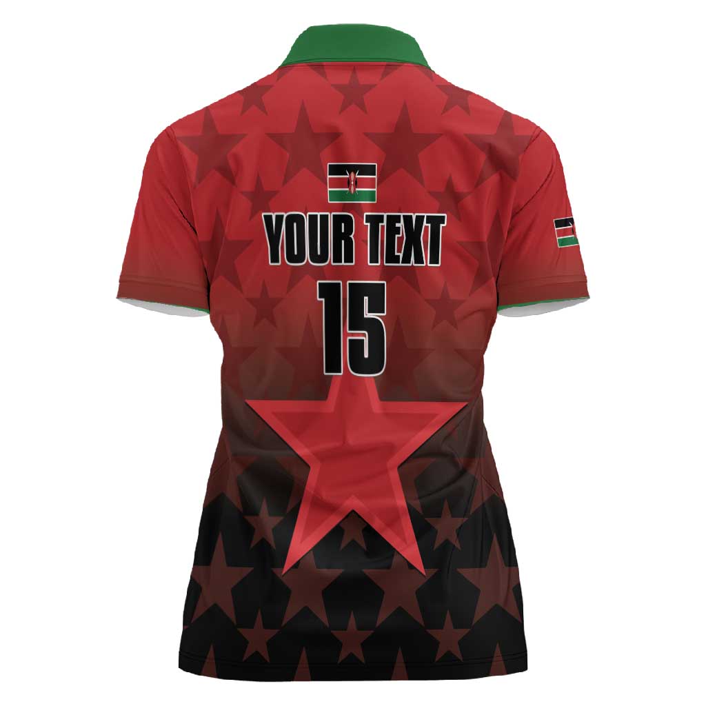Custom Kenya Football Women Polo Shirt Harambee Harambee Stars - Red Jersey - African Pride