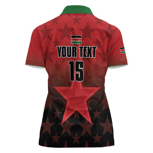 Custom Kenya Football Women Polo Shirt Harambee Harambee Stars - Red Jersey - African Pride