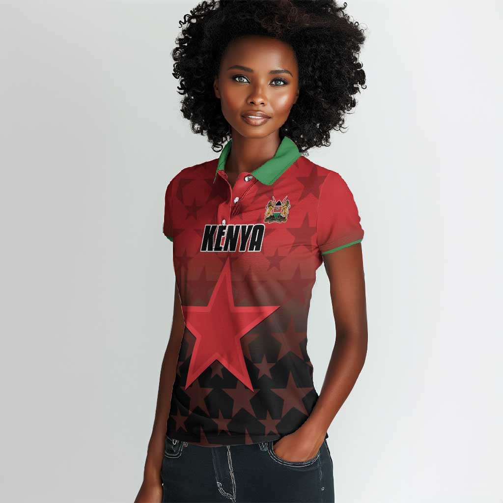 Custom Kenya Football Women Polo Shirt Harambee Harambee Stars - Red Jersey - African Pride