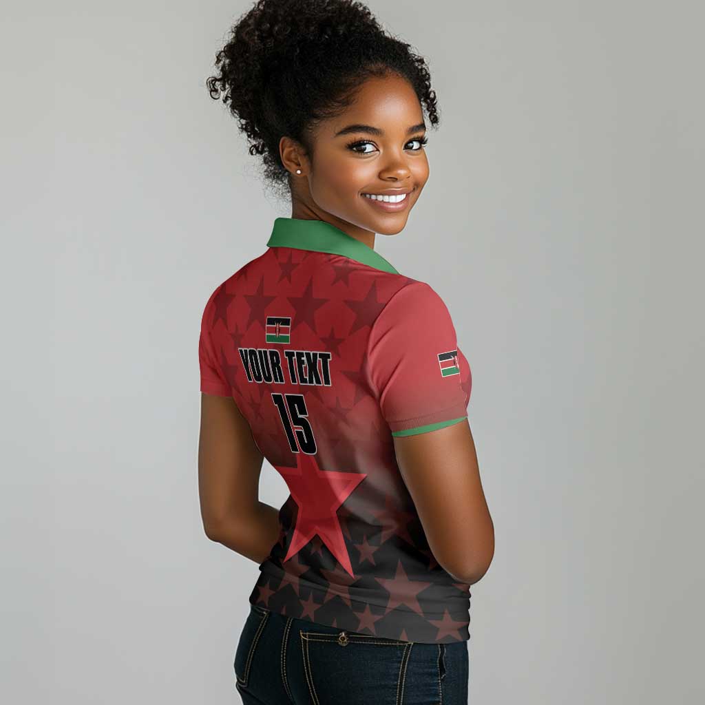 Custom Kenya Football Women Polo Shirt Harambee Harambee Stars - Red Jersey - African Pride