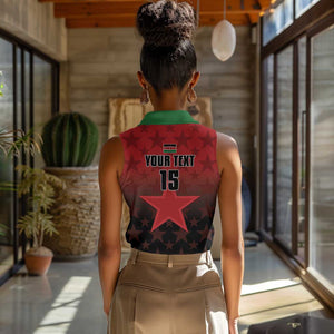 Custom Kenya Football Women Sleeveless Polo Shirt Harambee Harambee Stars - Red Jersey - African Pride
