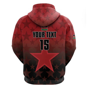 Custom Kenya Football Zip Hoodie Harambee Harambee Stars - Red Jersey - African Pride