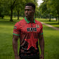 Custom Kenya Football Zipper Polo Shirt Go Harambee Stars - Red Jersey