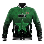 Custom Kenya Football Baseball Jacket Harambee Harambee Stars - Green Jersey - African Pride