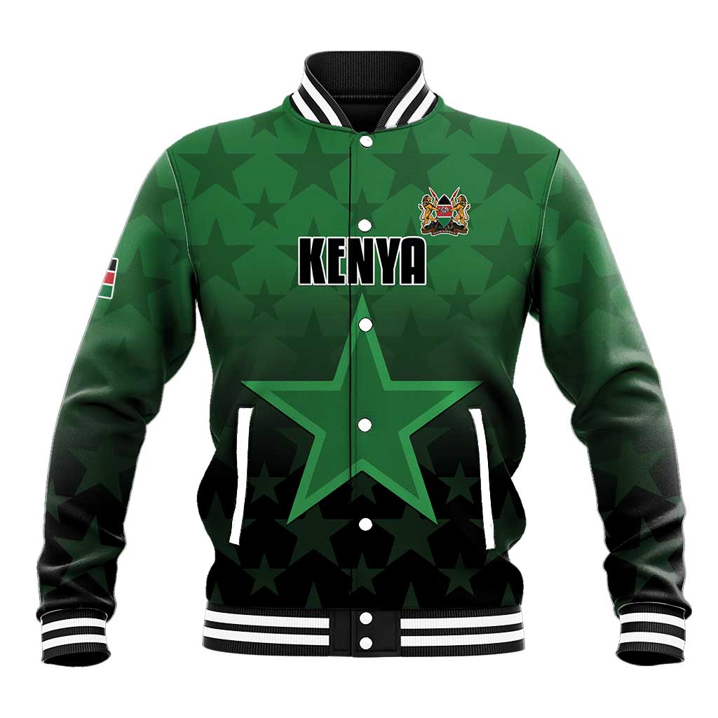 Custom Kenya Football Baseball Jacket Harambee Harambee Stars - Green Jersey - African Pride