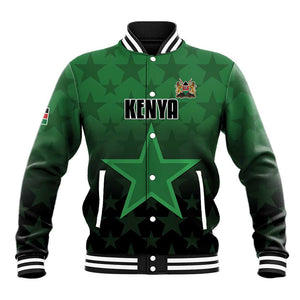 Custom Kenya Football Baseball Jacket Harambee Harambee Stars - Green Jersey - African Pride