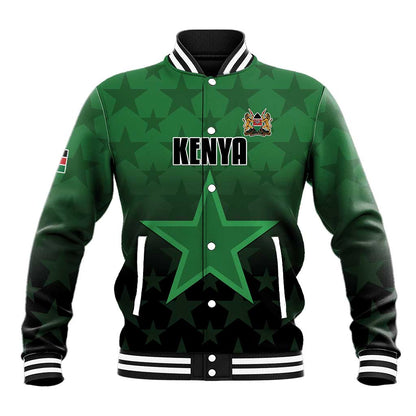Custom Kenya Football Baseball Jacket Harambee Harambee Stars - Green Jersey - African Pride