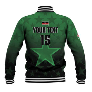 Custom Kenya Football Baseball Jacket Harambee Harambee Stars - Green Jersey - African Pride