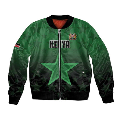 Custom Kenya Football Bomber Jacket Harambee Harambee Stars - Green Jersey - African Pride