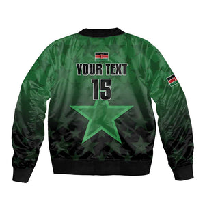Custom Kenya Football Bomber Jacket Harambee Harambee Stars - Green Jersey - African Pride