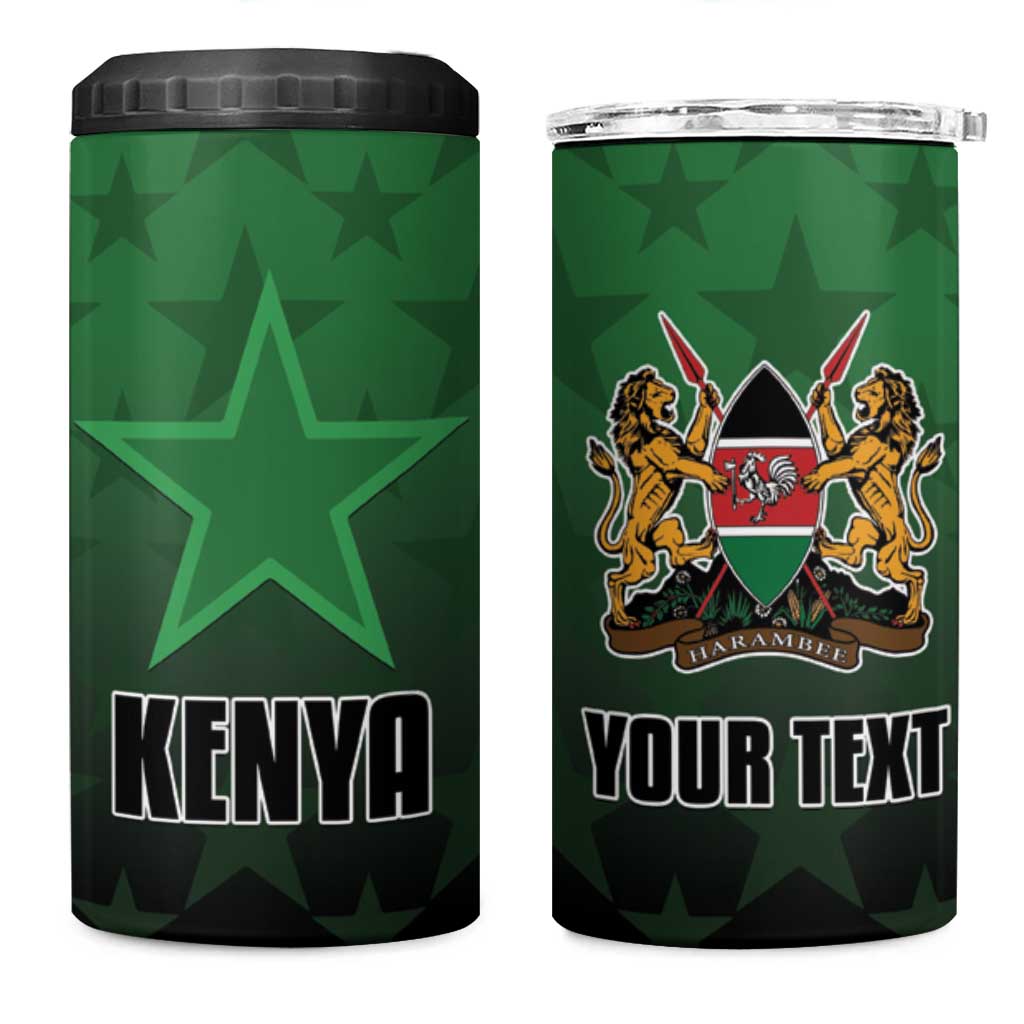 Custom Kenya Football 4 in 1 Can Cooler Tumbler Harambee Harambee Stars - Green Jersey - African Pride