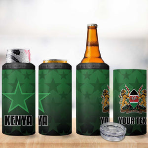 Custom Kenya Football 4 in 1 Can Cooler Tumbler Harambee Harambee Stars - Green Jersey - African Pride