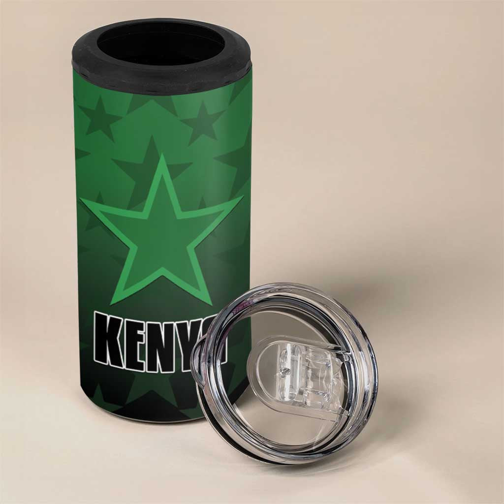 Custom Kenya Football 4 in 1 Can Cooler Tumbler Harambee Harambee Stars - Green Jersey - African Pride