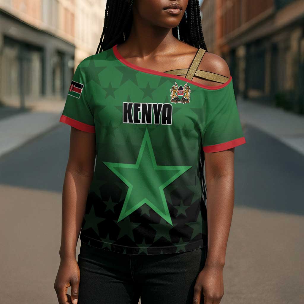 Custom Kenya Football Cross Shoulder Shirt Go Harambee Stars - Green Jersey
