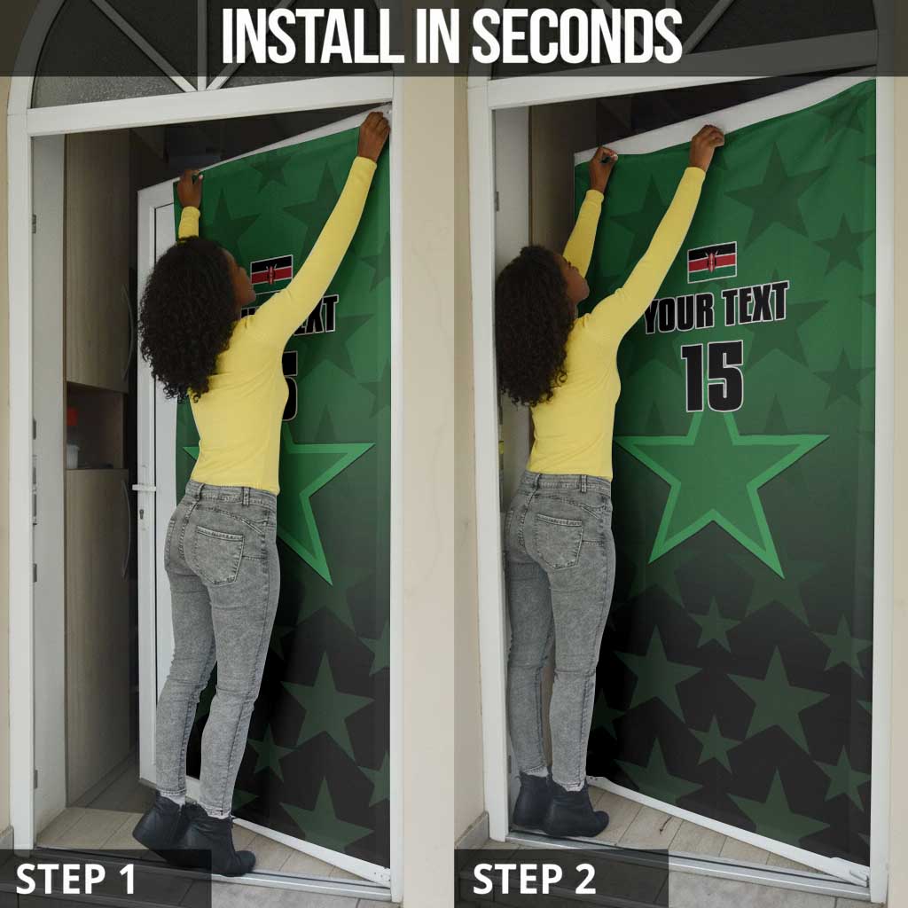 Custom Kenya Football Door Cover Go Harambee Stars - Green Jersey