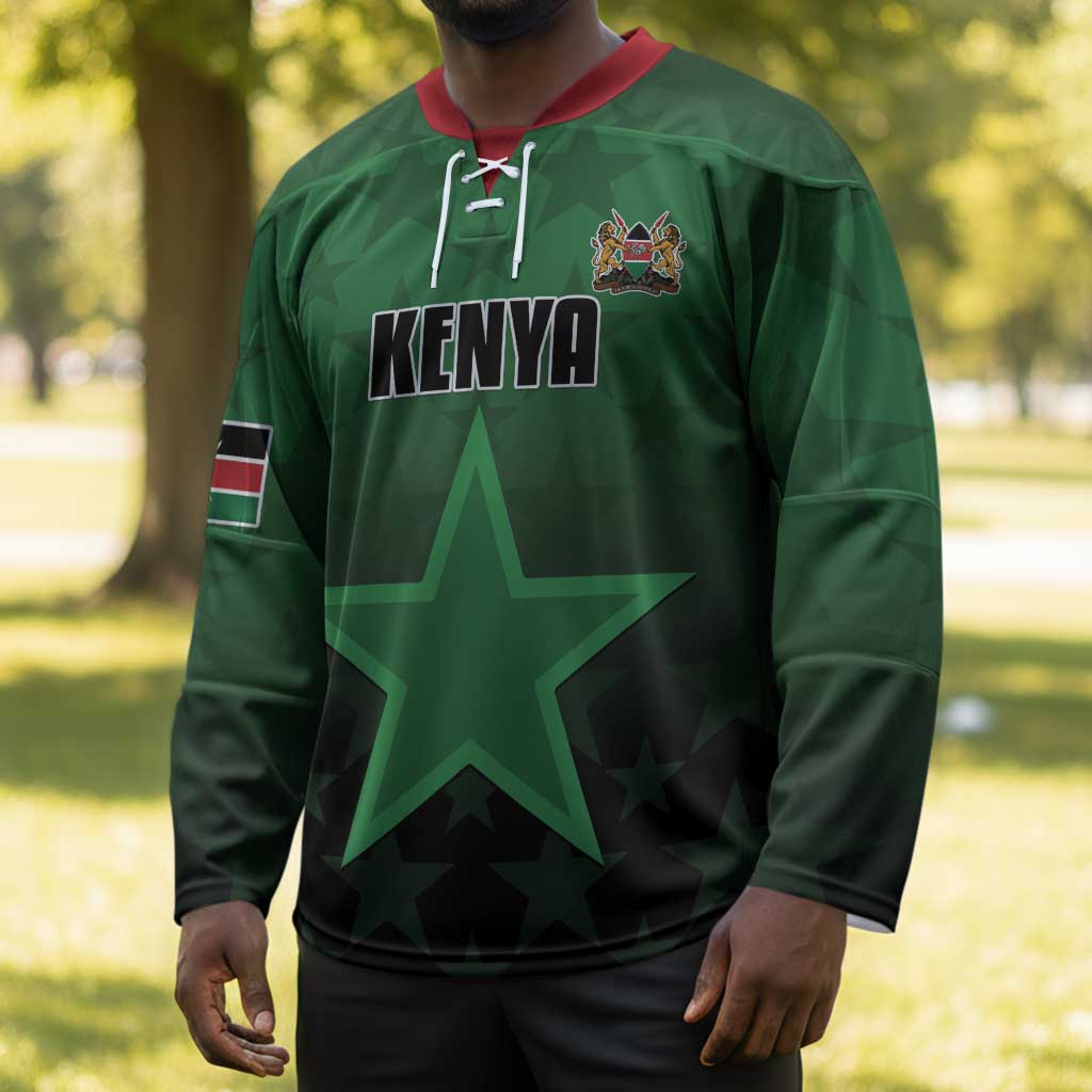 Custom Kenya Football Hockey Jersey Go Harambee Stars - Green Jersey