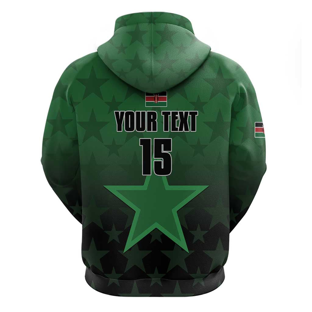 Custom Kenya Football Hoodie Harambee Harambee Stars - Green Jersey - African Pride