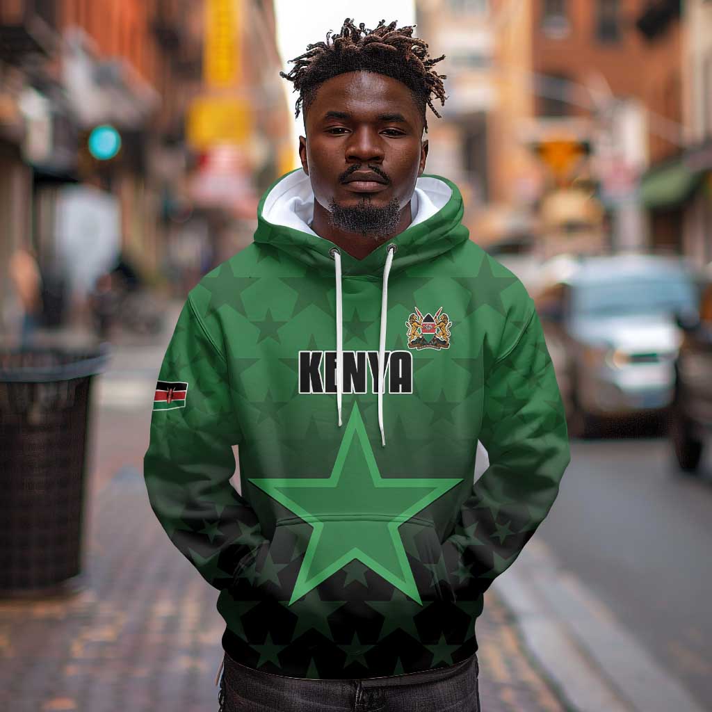 Custom Kenya Football Hoodie Harambee Harambee Stars - Green Jersey - African Pride