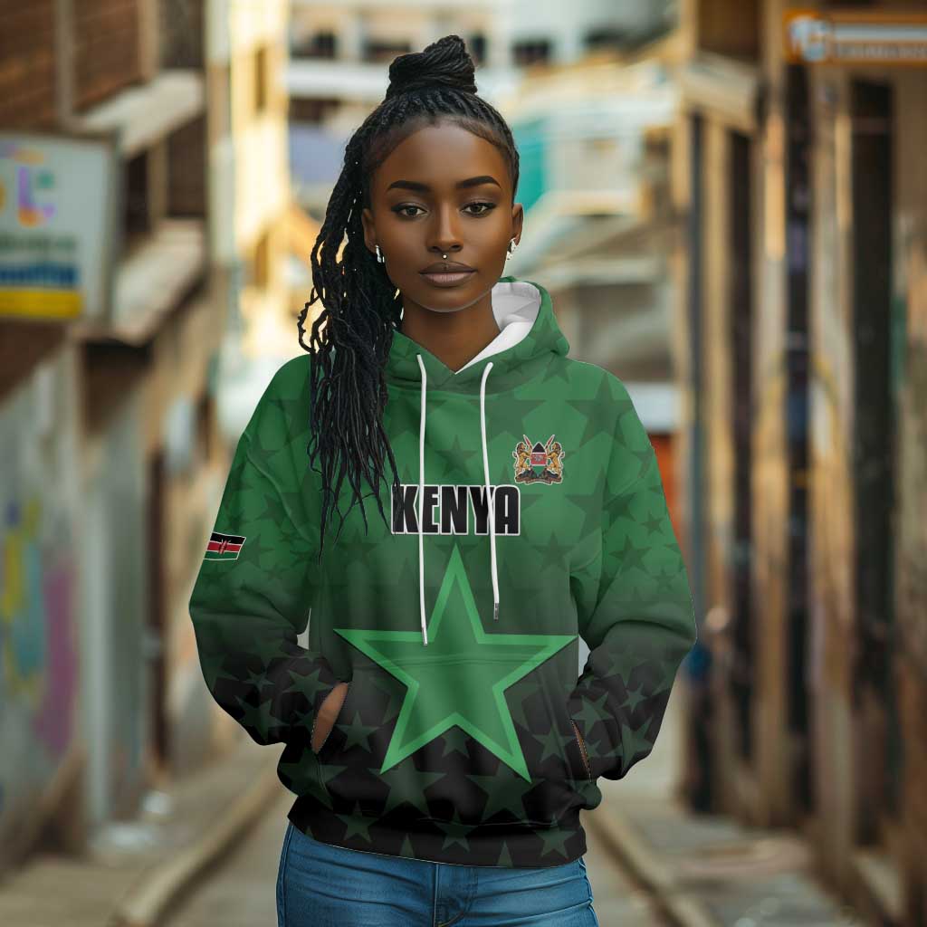 Custom Kenya Football Hoodie Harambee Harambee Stars - Green Jersey - African Pride