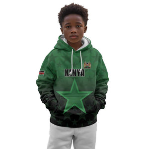 Custom Kenya Football Kid Hoodie Harambee Harambee Stars - Green Jersey - African Pride