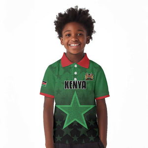 Custom Kenya Football Kid Polo Shirt Harambee Harambee Stars - Green Jersey - African Pride