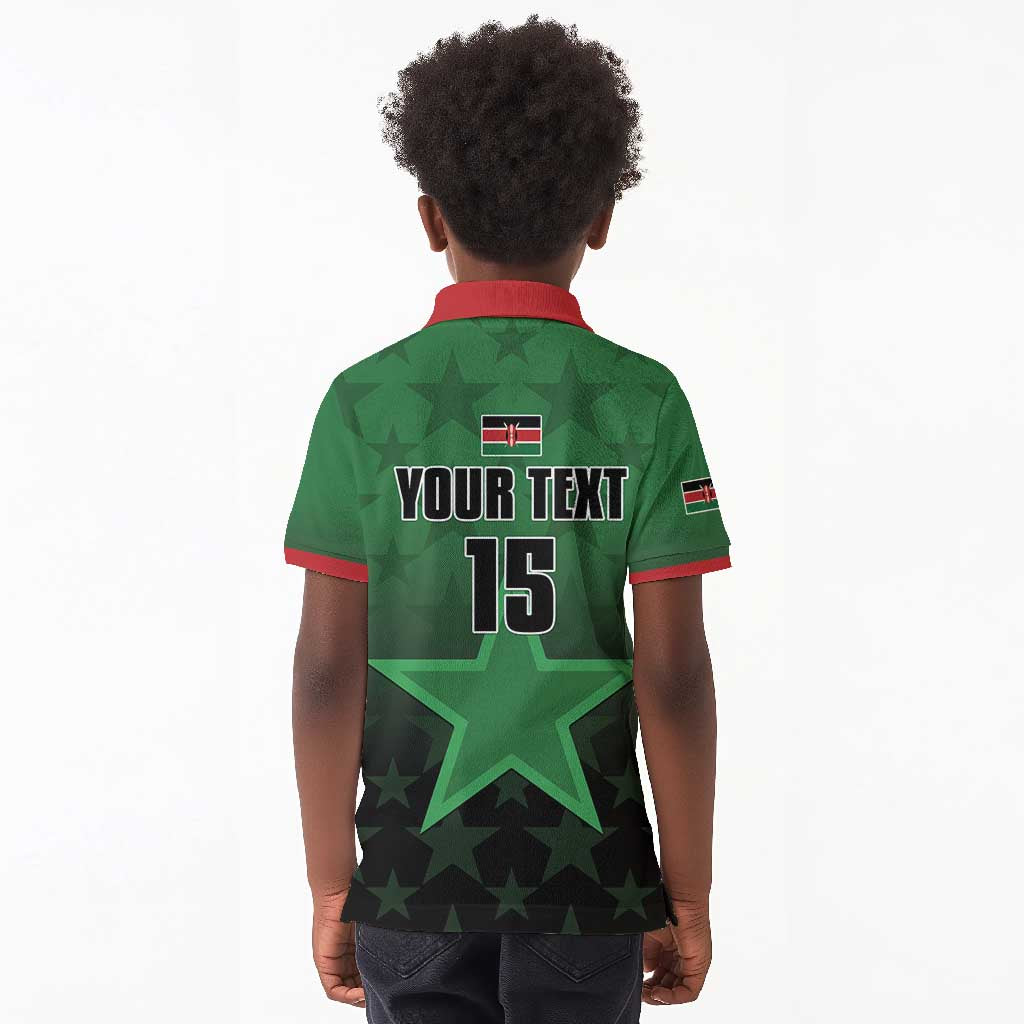 Custom Kenya Football Kid Polo Shirt Harambee Harambee Stars - Green Jersey - African Pride
