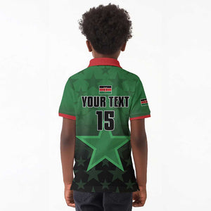 Custom Kenya Football Kid Polo Shirt Harambee Harambee Stars - Green Jersey - African Pride