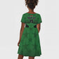 Custom Kenya Football Kid Short Sleeve Dress Harambee Harambee Stars - Green Jersey - African Pride