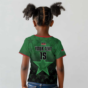 Custom Kenya Football Kid T shirt Harambee Harambee Stars - Green Jersey - African Pride