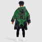 Custom Kenya Football Kid Wearable Blanket Hoodie Harambee Harambee Stars - Green Jersey - African Pride