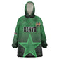 Custom Kenya Football Kid Wearable Blanket Hoodie Harambee Harambee Stars - Green Jersey - African Pride
