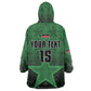 Custom Kenya Football Kid Wearable Blanket Hoodie Harambee Harambee Stars - Green Jersey - African Pride