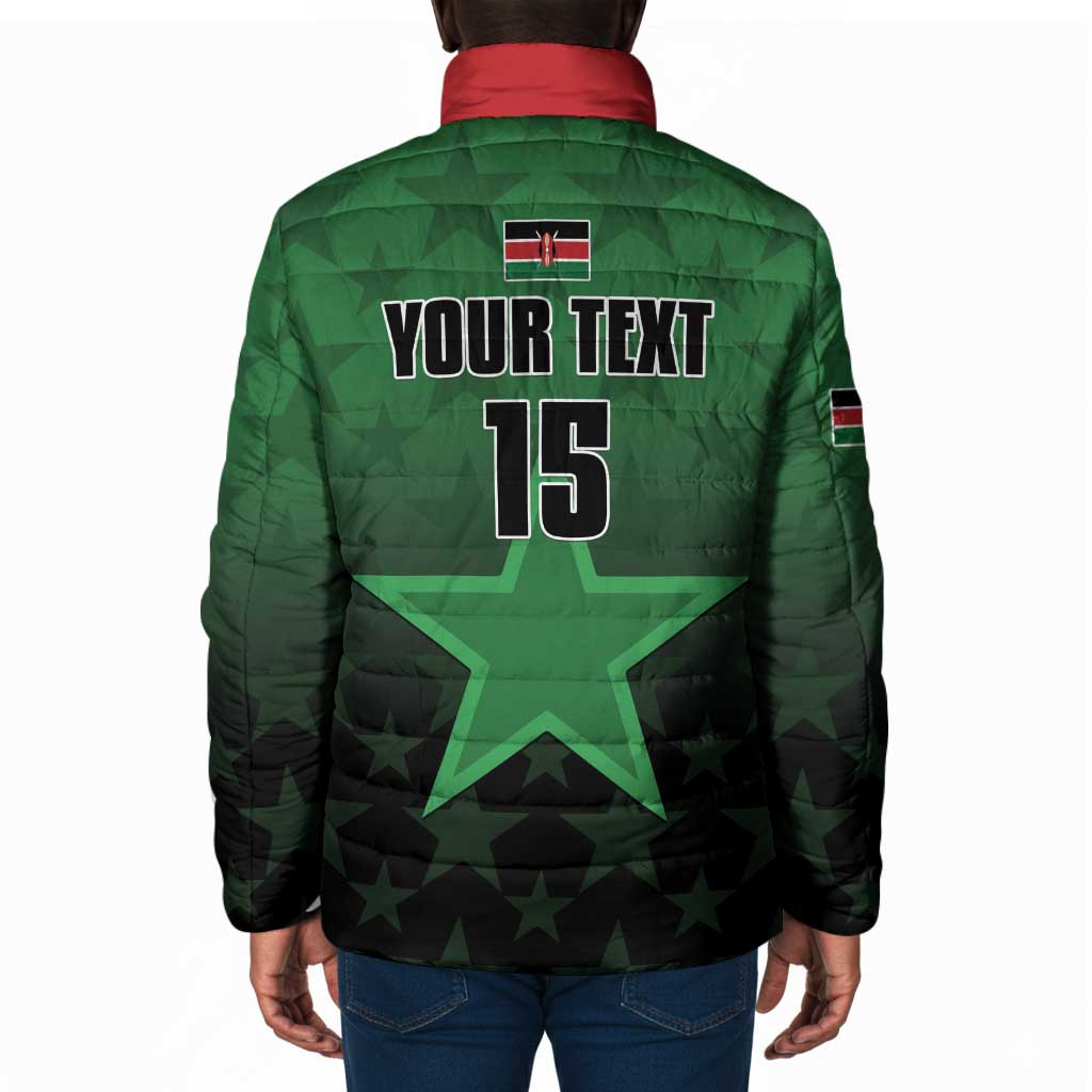 Custom Kenya Football Padded Jacket Go Harambee Stars - Green Jersey